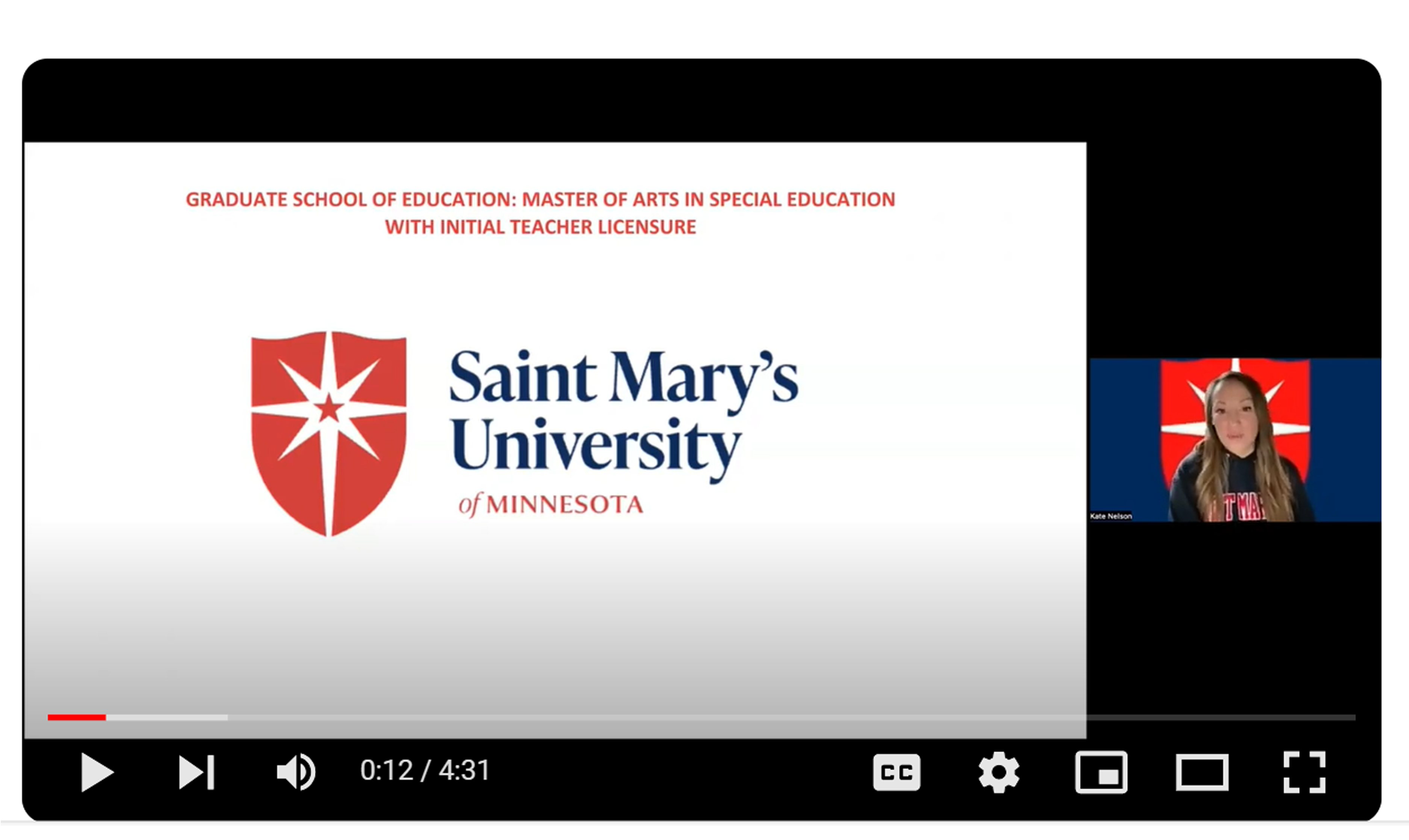 Special Education Programs at Saint Mary's University, video